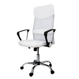 Офісний стілець La Silla Española Santander з підголівником, білий, поліестер, 52x55x118 см