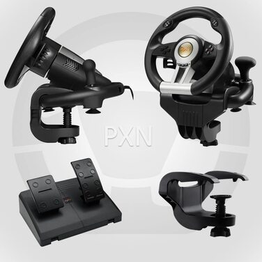 PXN V3 Pro: Геймерське кермо з педалями для PS4, Xbox, PC, Switch (180° оберт, вібрація)
