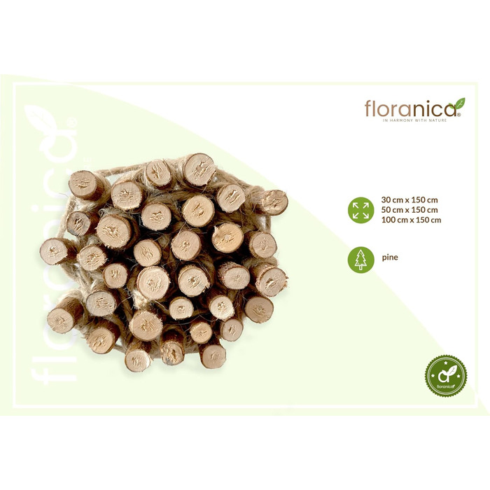 Floranica Climbing Plant Support Rank Grid - Length 150cm, Width 50cm. Made of natural willow, with ecological twine and a jute bag. Ideal support for roses, climbing plants, vegetables, and vines.