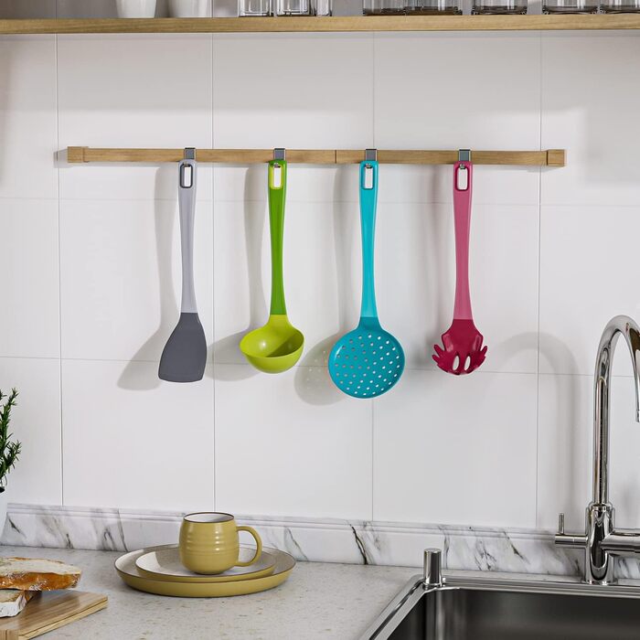 Kitchen Helper Set of 4 - (Turner, Ladle, Slotted Spoon, Spaghetti Spoon) kitchen utensils, plastic Turner, Ladle, Skimmer, Spaghetti Spoon, kitchen helpers