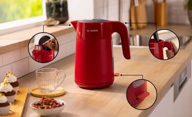Електричний чайник Bosch MyMoment 1.7л TWK2M164, бездротовий, червоний