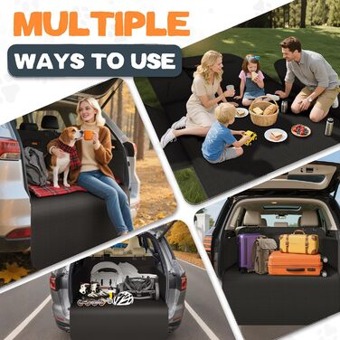 Захист для багажника автомобіля для собак з боковими та захистом від порогу - універсальний килимок для багажника для собак - водовідштовхуючий та стійкий до подряпин - килимок для багажника для автомобіля, універсала, SUV чорного кольору