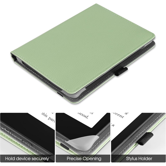 Чохол-книжка для 6-дюймових eReaders: Kindle, Kobo, Tolino, Pocketbook, Sony. З підставкою та петлею для руки. Колір: м'ятний