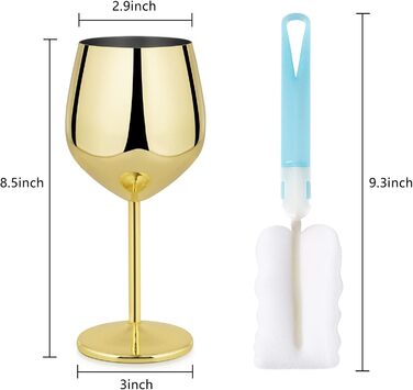 Набір келихів для вина Livole, 550 мл (18oz), нержавіюча сталь, келихи для шампанського, коктейлі, 4 шт.