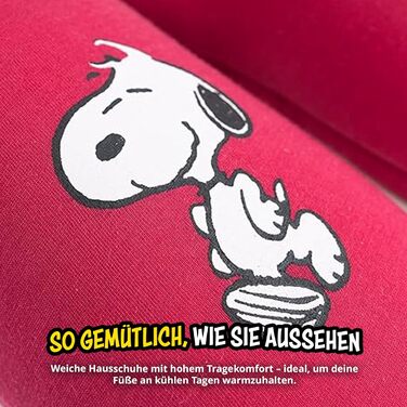 Домашні тапочки United Labels Peanuts Snoopy для жінок, червоні, з антиковзкою підошвою, сліпони 39/40 EU