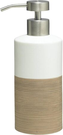 Дозатор для мила Sealskin Doppio, з натурального порцеляни, без свердління, для ванної кімнати та кухні, колір: пісок, ручне розписування