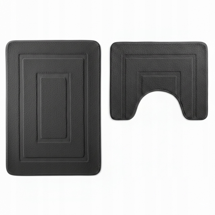 Килимок для ванної кімнати SmartHome, чорний, прямокутний, 50x80 см, з вирізом під унітаз