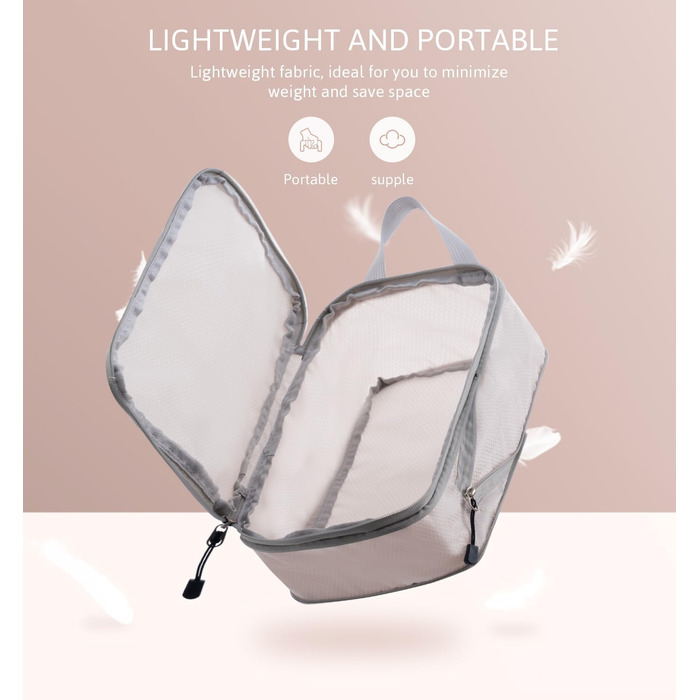 Набір кубиків-органайзерів для валізи Meowoo (5шт) - кубики-компресори для подорожей (XL, L, 2xM)