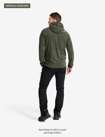 Флісова худі RevolutionRace Hiker для чоловіків, легка та еластична, чорна (S, Kambaba green)