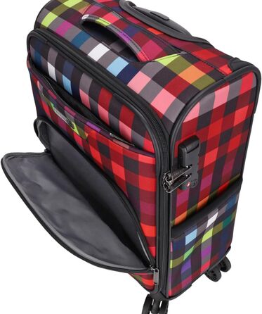 Чемодан-валіза Kenorada SoftLITE 4w, 55 см, ручна поклажа, багатобарвний, з TSA замком