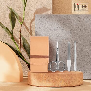 Набір для манікюру та педикюру Nippes Solingen Premium Line (3 предмети) в шкіряному чохлі, нержавіюча сталь, виготовлено в Німеччині
