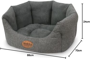 Ліжко для собак Nobby Josi, овальне, сіре, 55 x 50 x 21 см (L 86 x B 86 x H 18 см)