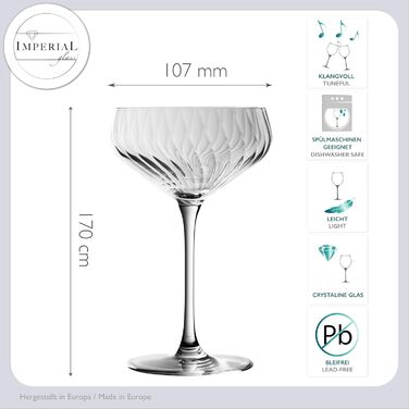 Набір келихів для білого вина 'London' 460 мл, 6 шт. з кристалічного скла. Келихи для Різлінг, коктейлі.