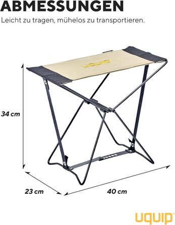 Складний туристичний стільчик Uquip Falthocker Fancy Petrol: міцний, компактний, для кемпінгу, відпочинку та подорожей (пісок)