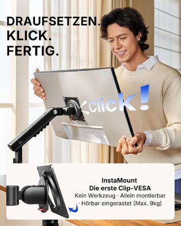 Кронштейн для двох моніторів HUANUO FlowLift Pro MechaSpring, 13–32 дюйми, до 9 кг, VESA 75/100 мм, регулювання нахилу, повороту та обертання, для геймінгу та офісу