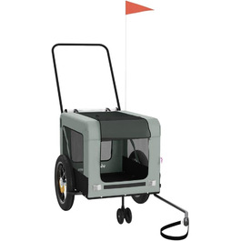 Фаркоп-причіп для велосипеда, переноска для собак, 120 x 54.5 x 53 см, сірий