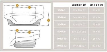 Крісло-ліжко для собак та котів Ferplast - сіре, 73 x 55 x 27 см, з м'яким лежаком