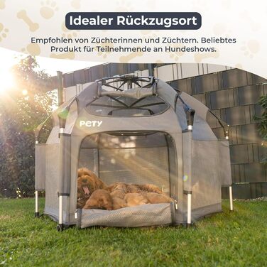 Клітка-вольєр для собак Pety - 100 x 60 см, мобільна переносна клітка з сумкою та кілочками - для відпочинку на природі та вдома - аксесуари для собак, подорожей та кемпінгу, колір антрацит
