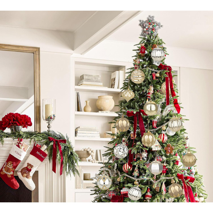 Набір з 12 великих новорічних кулі для ялинки, 10 см, захищені від розбиття, з петелькою (шампанське)