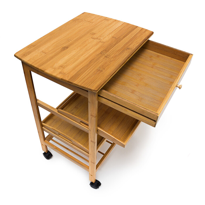 Relaxdays Kitchen Trolley JAMES L & Bottle Rack