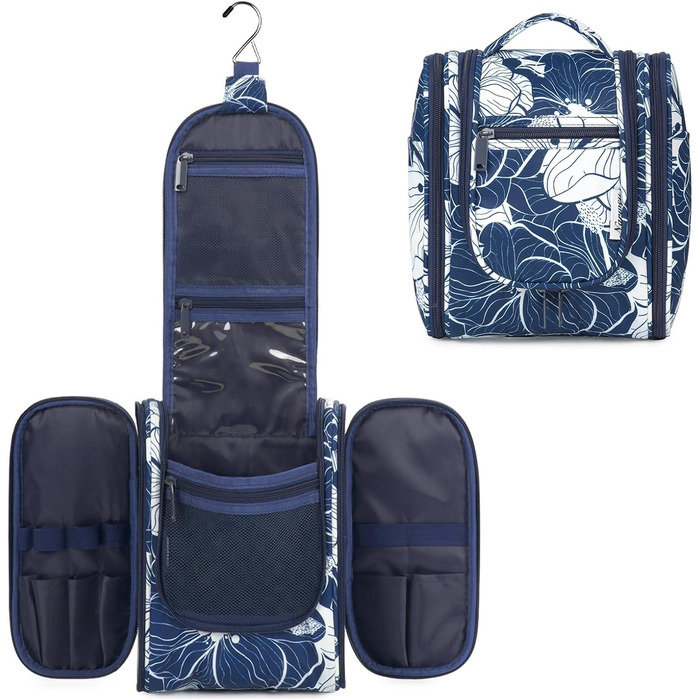 Косметичка для жінок та чоловіків Narwey Klein - дитяча косметичка для підвішування, чоловіча косметичка, валізка для косметики (Блакитний Лотос (Маленька)) A-Блакитний Лотос S