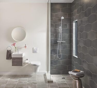 Тримач для туалетного паперу GROHE Essentials хромований, з кришкою, без свердління (клейовий монтаж), 40367001