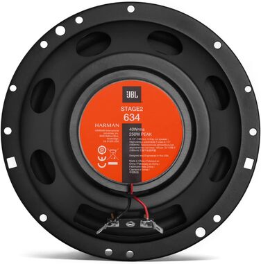 Автомобільна акустика JBL Stage2 634, 3-смугові динаміки Harman Kardon, 250 Вт, 16,5 см (6,5''), комплект 2 шт.