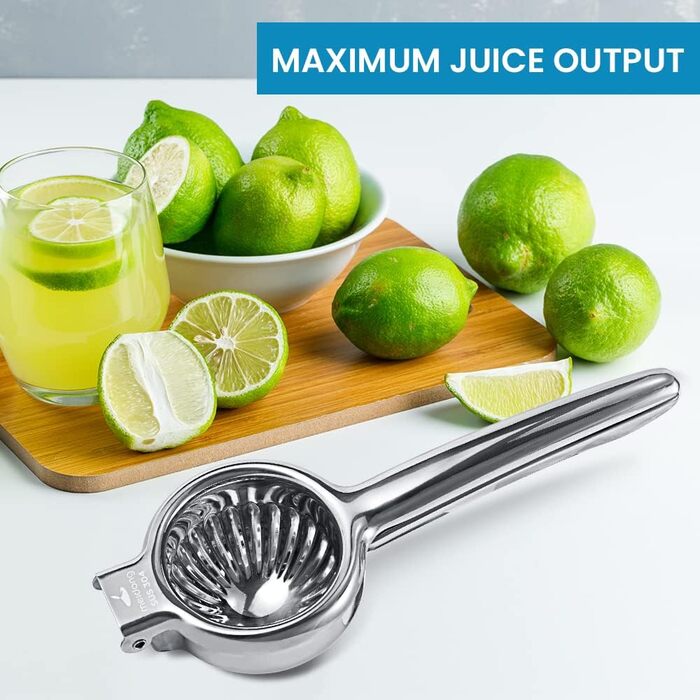 Lemon press, lime press, citrus press, stainless steel citrus press, manual juicer, manual citrus press for juicing lemons & limes, vegetables (medium) (Large)