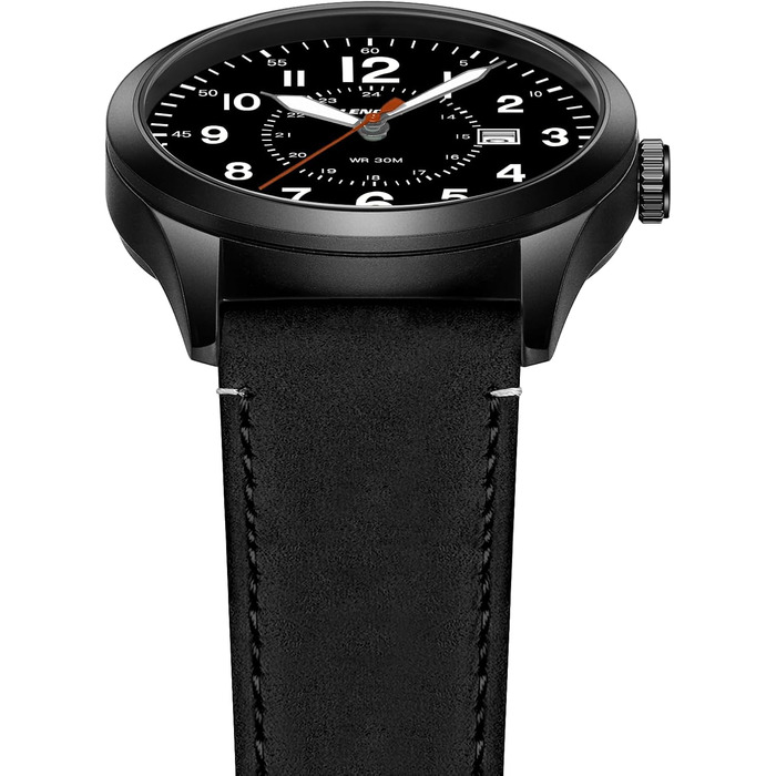 Годинник чоловічий LN LENQIN Military 30M водонепроникні кварцові годинники з датою на текстильному ремінці, тактичні годинники для чоловіків, чорний колір