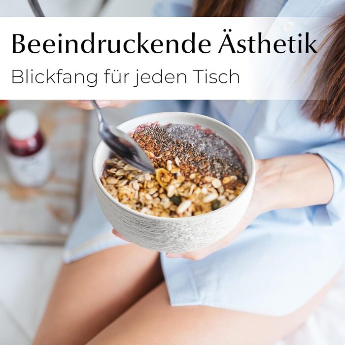 MIAMIO Набір посуду 16 предметів / Сучасний керамічний посуд / Набір посуду на 4 особи - Колекція Oasis (16 шт) / Білий посуд з суповими тарілками (16 шт)