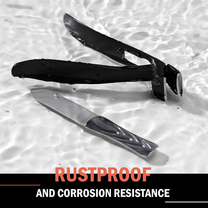 Кусачки для нігтів BEZOX ергономічні з похилим лезом для товстих нігтів (чорні). Кусачки для нігтів для літніх людей, чоловіків та жінок з металевим пилком.