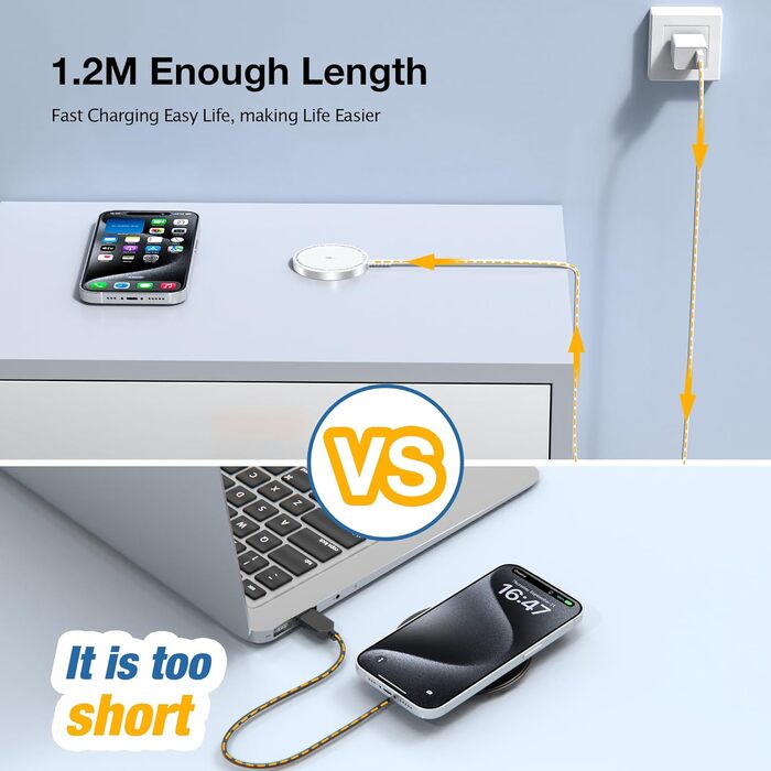 Магнітний бездротовий зарядний пристрій для iPhone 17/16/15/14/13/12 та AirPods 4/3/2 Pro (2 шт., Білий)