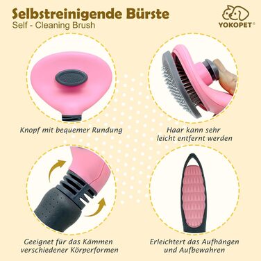 Щітка для собак та котів, видаляє підшерсток, підходить для довгошерстих та короткошерстих порід, зелена (рожева)