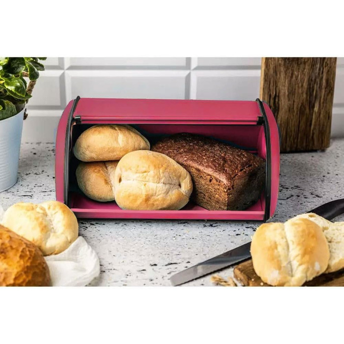 KING HOFF Металева бляшанка для хліба, контейнер для їжі, Brotdose (Чорний) (Червоний, маленький)