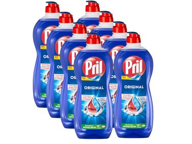 Засіб для миття посуду PRIL Original, висока розчинна сила жиру, для чистого посуду в холодній воді, 675 мл (набір 8 шт)