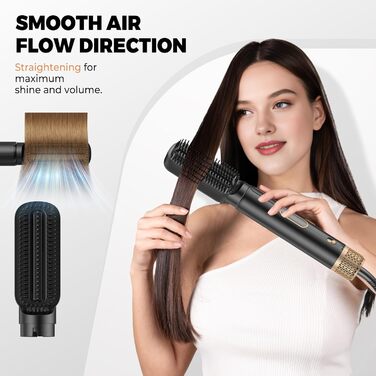 Мультистайлер для волосся 5 в 1, 1000W, LCD, чорний: фен, плойка, випрямляч, браш