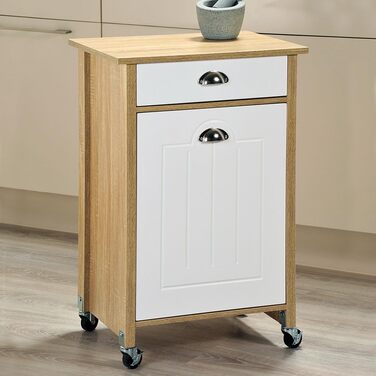 Кухонний візок Kesper з системою сортування сміття, білий та сірий, 50x79x37 см | 25527 13