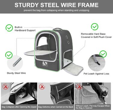 Рюкзак-переноска для котів та собак, чорний. Дихаючий рюкзак-переноска для маленьких та середніх тварин, ідеальний для подорожей, прогулянок, хатин та кемпінгу