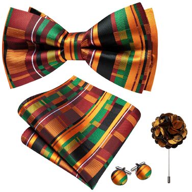 Комплект краватки та хустинки Barry.Wang Paisley оранжевого кольору для чоловіків на весілля та урочисті події