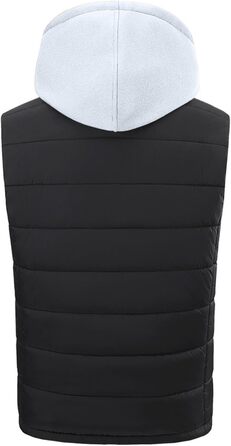 Електрична гріюча жилетка з капюшоном для чоловіків. 15 зон обігріву, USB, степване утеплення, зимова жилетка-куртка, сірий колір, розмір M