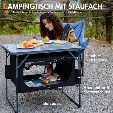 Складний кемпінговий стіл Portal зі зберіганням, портативний міні-стіл для пікніка, саду, балкону