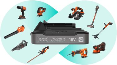 Бездротовий акумуляторний пилосос Black+Decker 4-в-1 BHFEV182C (18V, 2.0Ah) з електрощіткою, для підлоги та ручного використання, з насадкою для щілин, акумулятором, зарядним пристроєм та настінною підставкою, Titanium/Orange