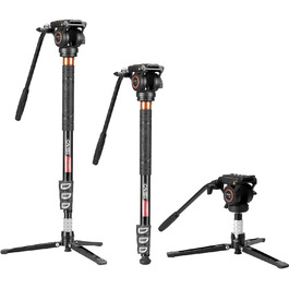 Однонога штатив Cayer FP34 з плавним голковим підшипником, 180 см, для DSLR камер Canon, Nikon, Sony, Olympus, Panasonic