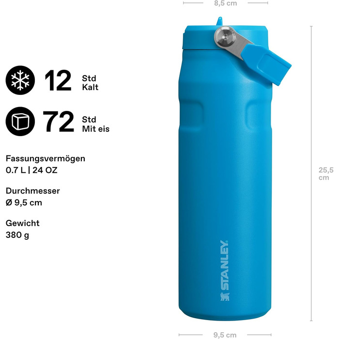 Термопляшка Stanley 1913 Flip Straw 1.06 л зі соломинкою, сталева, герметична, BPA-free