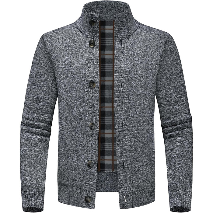 Чоловіча тепла куртка-трік з кишенями, однорядна модель для осені та зими (темно-сірий, S)