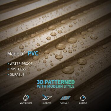 3D панелі для стін Art3d: ріфлені панелі з ПВХ, 12 шт, 50x50 см, 3 м² (120x60 см, горіх)