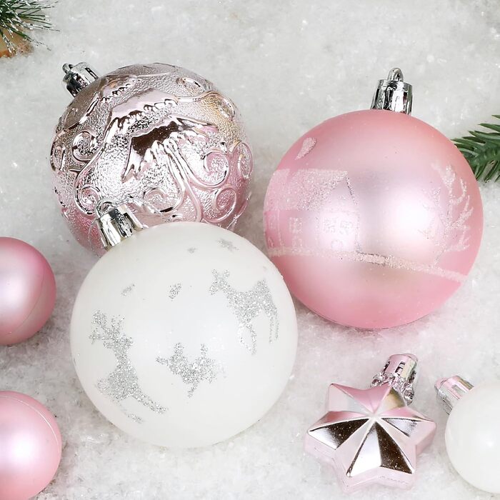 44 штуки новорічних кулі для прикраси ялинки. Декоративні кулі для ялинки, новорічні прикраси