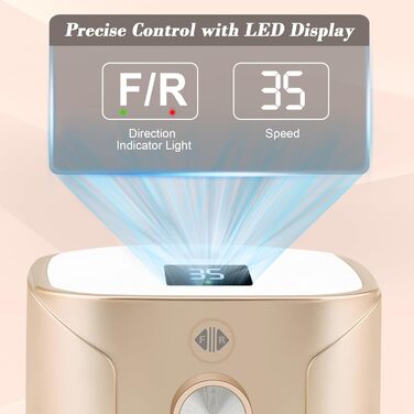 Електричний фрезер для нігтів Kredioo 11 в 1 з LED дисплеєм, 35000 об/хв, для манікюру та педикюру (манікюрний фрезер)