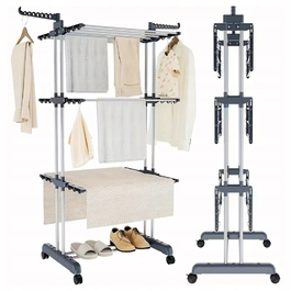 Велика підлогова сушарка для одягу та білизни XXL, складана, чорна