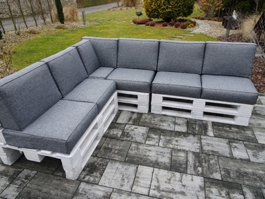 Комплект подушок для трьох європалет (13 шт.), сидіння 60 x 60, колір Silver 23